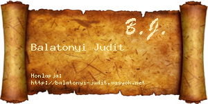Balatonyi Judit névjegykártya